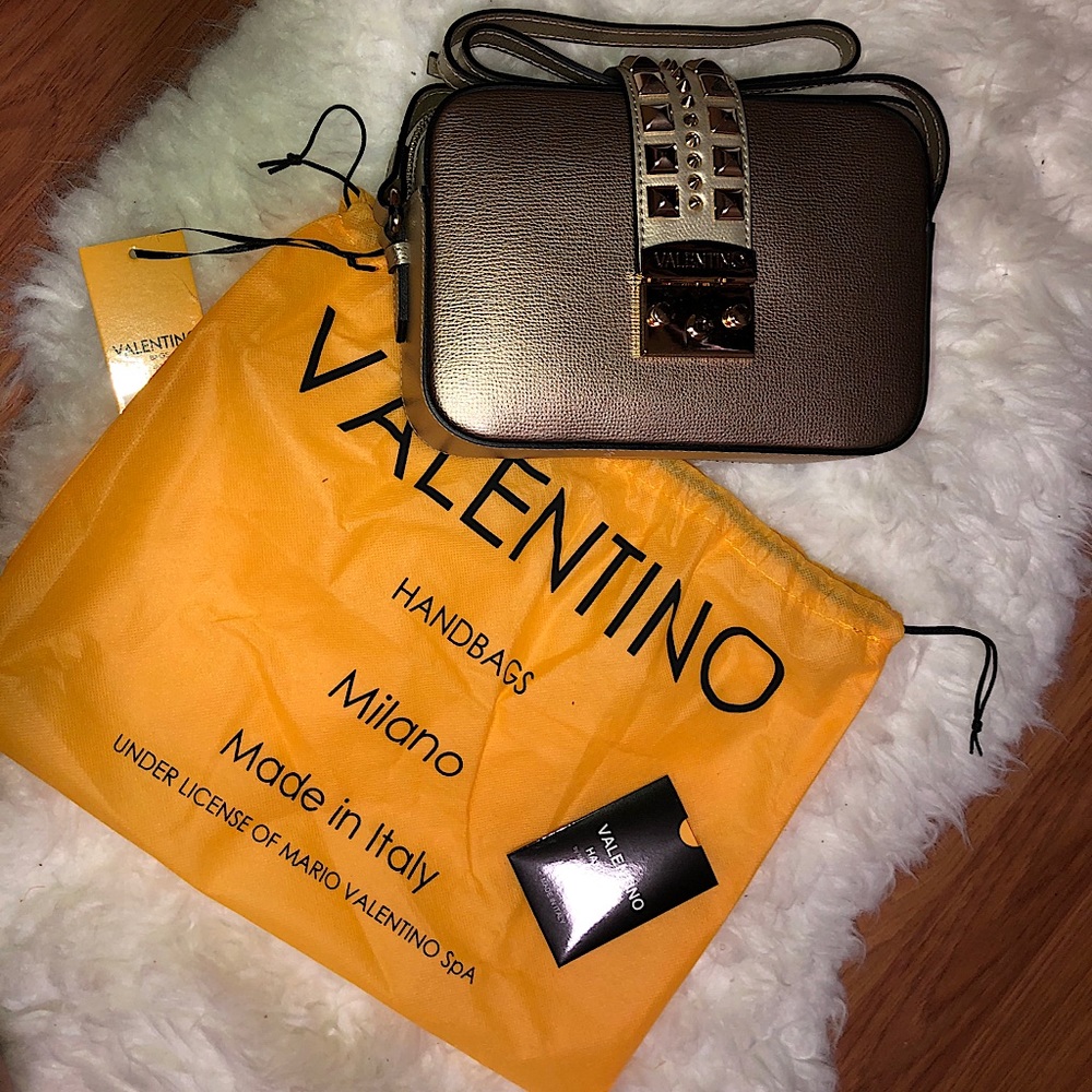 Lila Studded Leather Camera Crossbody Bag